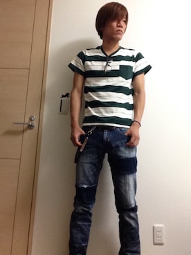 「FREE'S MART（フリーズマート）のアイテム（トップス）」を使った、TAKAHEROさん（メンズ・178cm）の夏コーディネート