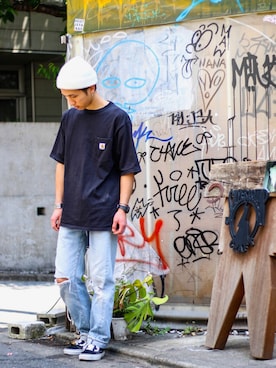 「BEAUTY&YOUTH UNITED ARROWS（ビューティーアンドユースユナイテッドアローズ）の＜G-SHOCK＞ DW-D5600P-1JF/腕時計（アナログ腕時計）」を使った、林 大樹 PERCUTさん（メンズ・170cm）の春コーディネート