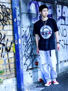 「アイテム（ニットキャップ/ビーニー）」を使った、林 大樹 PERCUTさん（メンズ・170cm）の夏コーディネート