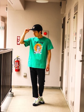 「アイテム（スラックス）」を使った、林 大樹 PERCUTさん（メンズ・170cm）の夏コーディネート