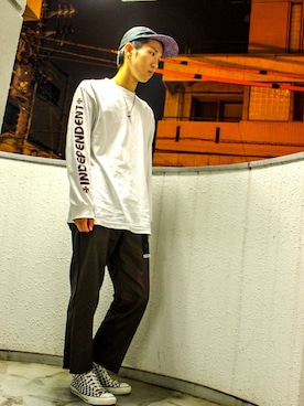 「INDEPENDENT（インディペンデント）のアイテム」を使った、林 大樹 PERCUTさん（メンズ・170cm）の秋コーディネート