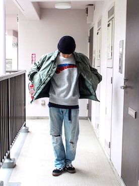 「アイテム（スウェット）」を使った、林 大樹 PERCUTさん（メンズ・170cm）の秋コーディネート