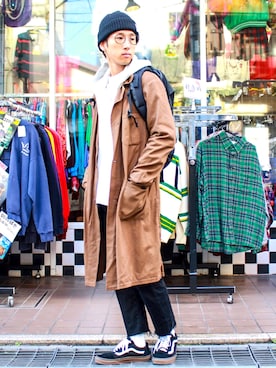 「アイテム（バックパック/リュック）」を使った、林 大樹 PERCUTさん（メンズ・170cm）の秋コーディネート