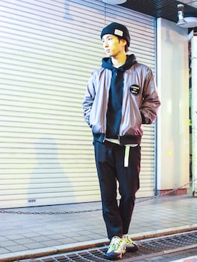 「アイテム（スラックス）」を使った、林 大樹 PERCUTさん（メンズ・170cm）の秋コーディネート