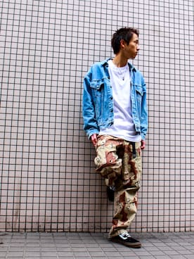 「アイテム（デニムジャケット）」を使った、林 大樹 PERCUTさん（メンズ・170cm）の秋コーディネート