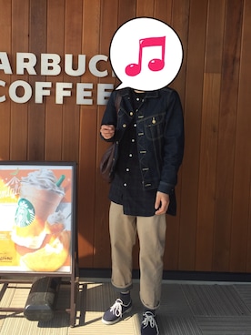 「新作」｜「アイテム（モカシン/デッキシューズ）」を使った、尚之さん（メンズ・173cm）の春コーディネート
