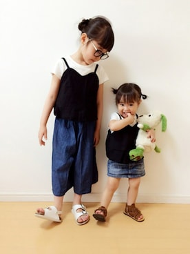 「こどもの日」｜「アイテム（サンダル）」を使った、にこり☺︎さん（キッズ・110cm）の春コーディネート