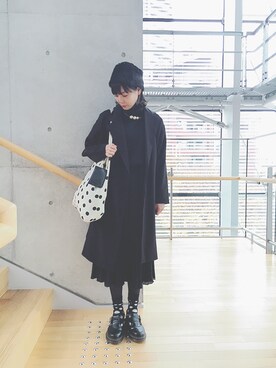 「Yohji Yamamoto（ヨウジヤマモト）のアイテム（レッグウェア）」を使った、COLLENTE(ambi)さん（レディース・160cm）の秋コーディネート