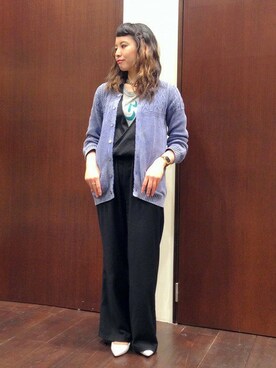 「白パンプス」｜「アイテム（オールインワン・サロペット）」を使った、maya.さん（レディース・160cm）の春コーディネート