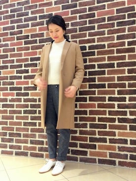 「NOMBRE IMPAIR（ノンブルアンペール）のアイテム（チェスターコート）」を使った、maya.さん（レディース・160cm）の冬コーディネート