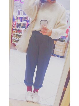 「used mix」｜「アイテム（スラックス）」を使った、クリヲさん（レディース・155cm）の春コーディネート