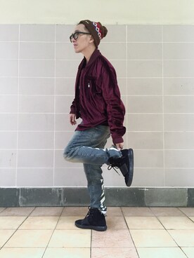 「HAIDER ACKERMANN（ハイダーアッカーマン）のアイテム（ブルゾン）」を使った、tooTo+さん（メンズ・172cm）の冬コーディネート