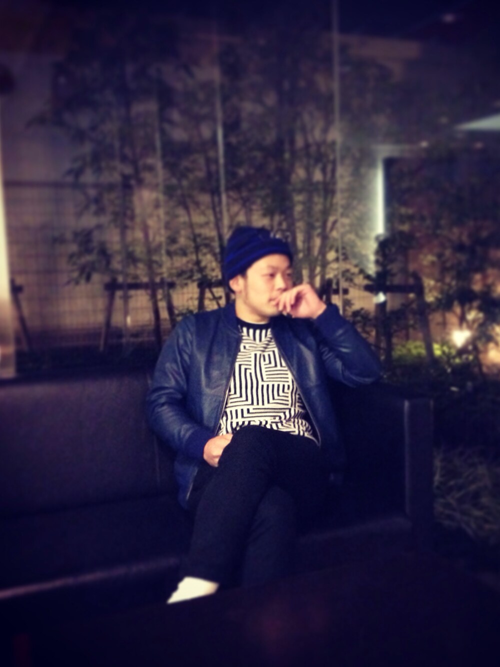 「BEAUTY&YOUTH UNITED ARROWSのMT ボーダー アゼ ビーニー/ニットキャップ◆（ニットキャップ/ビーニー、ブルー系）」を使った、masatakaさん（メンズ・170cm）の春コーディネートの1枚目の写真