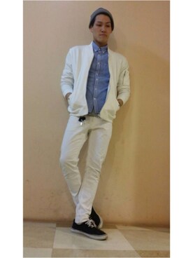 「アイテム（その他アウター）」を使った、佐脇涼太さん（メンズ・172cm・20代）の春コーディネート