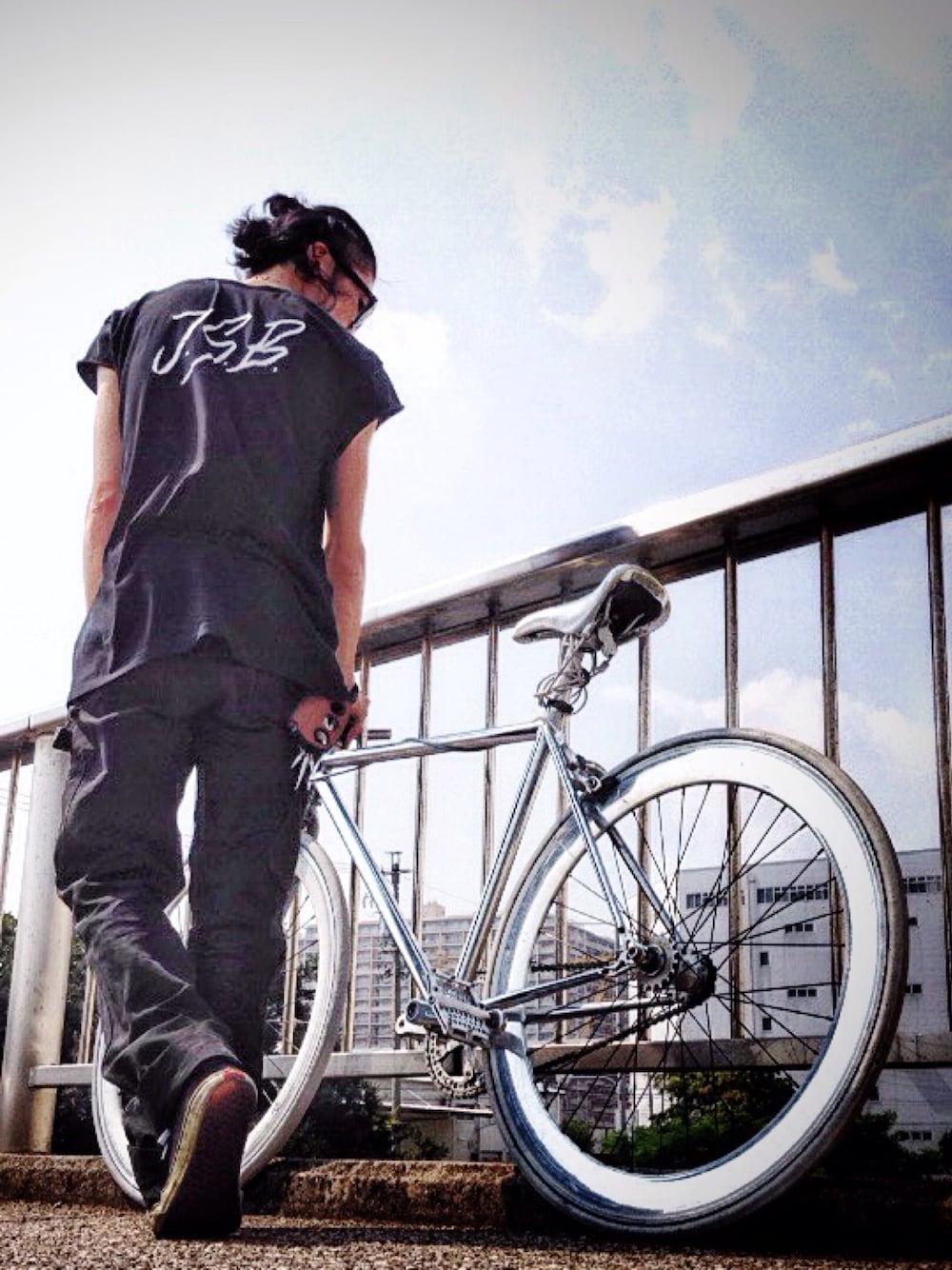 「J.S.B.、ノースリーブ、オールブラック、野球観戦、中日ドラゴンズ」｜「J.S.Bのアイテム（Tシャツ/カットソー、ブラック系）」を使った、ブルさん（メンズ・170cm）の夏コーディネートの1枚目の写真