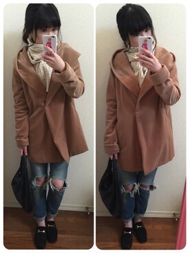 「LIPSERVICE（リップサービス）のアイテム（その他アウター）」を使った、a.n.さん（レディース・160cm）の秋コーディネート