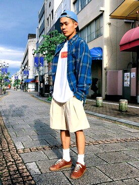 「LABRAT（ラブラット）のアイテム（キャップ）」を使った、平塚直人 さん（メンズ・175cm）の春コーディネート