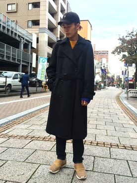「JOHN LAWRENCE SULLIVAN（ジョンローレンスサリバン）のアイテム（トレンチコート）」を使った、平塚直人 さん（メンズ・175cm）の秋コーディネート
