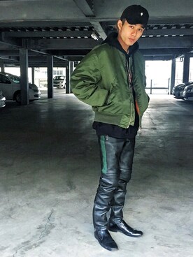 「VOO（ヴォー）のアイテム（キャップ）」を使った、平塚直人 さん（メンズ・175cm）の秋コーディネート