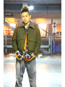 「LABRAT（ラブラット）のアイテム（パンツ）」を使った、平塚直人 さん（メンズ・175cm）の秋コーディネート