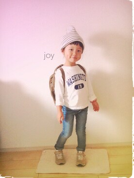 「アイテム（アナログ腕時計、ピンク系）」を使った、バニージョイ☆さん（キッズ・100cm）の秋コーディネート