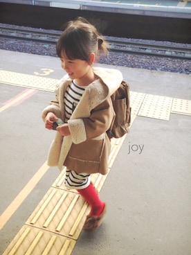 「赤タイツ」｜「アイテム（その他）」を使った、バニージョイ☆さん（キッズ・100cm）の秋コーディネート