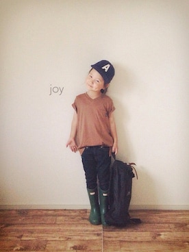 「HUNTER（ハンター）のハンター / キッズ ファーストクラッシック（レインシューズ）」を使った、バニージョイ☆さん（キッズ・100cm）の夏コーディネート