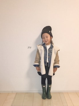 「kids」｜「アイテム（ムートンコート）」を使った、バニージョイ☆さん（キッズ・100cm）の秋コーディネート