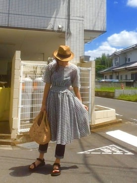 「ひまわり畑」｜「アイテム（アナログ腕時計）」を使った、Etan*さん（レディース・164cm）の夏コーディネート