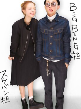 「g.v.g.v.」｜「アイテム（ブルゾン）」を使った、加藤さん（レディース・164cm）の冬コーディネート