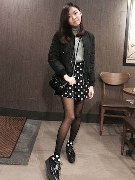 「TAIPEI」｜「アイテム（ライダースジャケット）」を使った、IVYLINさん（レディース・158cm）の冬コーディネート