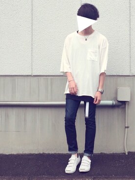 「アイテム（バングル/リストバンド）」を使った、石井ケエさん（メンズ・168cm・20代）の夏コーディネート