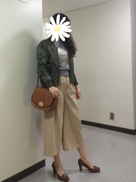 「SLOBE IENA（スローブイエナ）のアイテム（MA-1）」を使った、kyana*さん（レディース・164cm）の秋コーディネート