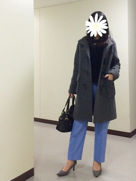 「バーバリー」｜「アイテム（ダッフルコート）」を使った、kyana*さん（レディース・164cm）の冬コーディネート