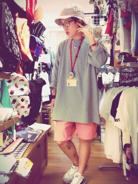 「sevens（セブンズ）のアイテム（帽子）」を使った、AYTさん（メンズ・162cm）の夏コーディネート