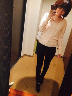 「ピンクニット」｜Natsuki さん（レディース・149cm）の冬コーディネート