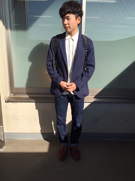「COMMECAISM  （コムサ イズム）のアイテム（テーラードジャケット）」を使った、masakingさん（メンズ・167cm）の秋コーディネート
