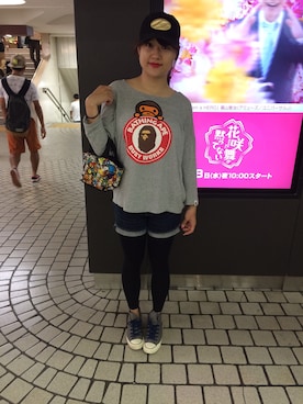 「D&G（ディーアンドジー）のアイテム（キャップ）」を使った、yuuさん（レディース・163cm）の夏コーディネート