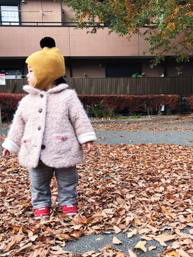 「sense of wonder（センスオブワンダー）のアイテム（ダウンジャケット/コート）」を使った、sirusiさん（キッズ・80cm）の秋コーディネート