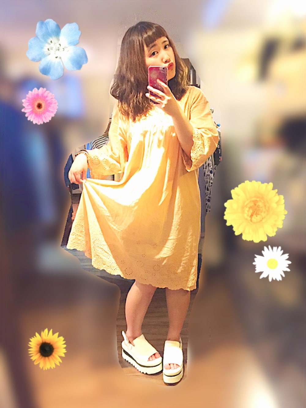 「夏コーデ、サンダル、ゆるコーデ、ちょっと引き締め、summer、ootd、一目惚れ、暑い」｜「slick mistのアイテム（サンダル、ホワイト系）」を使った、まゆまる。さん（レディース・149cm）の夏コーディネートの1枚目の写真