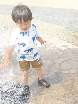 「水遊びコーデ」｜SaKar*さん（キッズ・90cm）の夏コーディネート