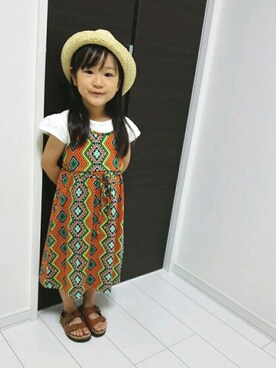 「チチカカ（チチカカ）のアイテム（オールインワン・サロペット）」を使った、Sumina*°さん（キッズ・100cm）の春コーディネート