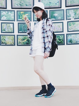 「UNDER PEACE（アンダーピース）のアイテム」を使った、芸芸さん（レディース・162cm）の夏コーディネート