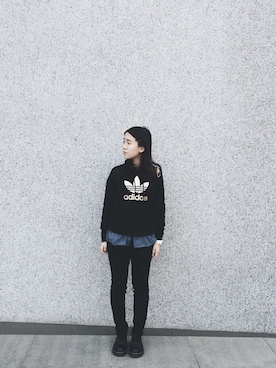 「Ed Hardy（エドハーディー）のアイテム（バッグ）」を使った、芸芸さん（レディース・162cm）の冬コーディネート