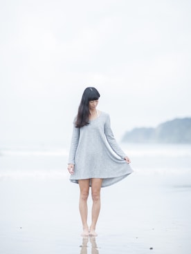 「ROXY（ロキシー）のアイテム（ワンピース/ドレス）」を使った、Ai Kuniokaさん（レディース・161cm）の秋コーディネート
