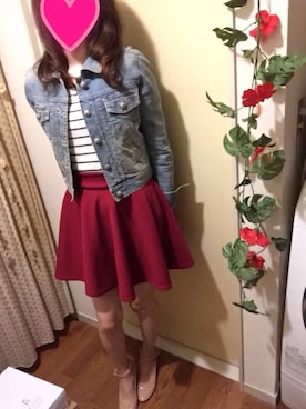 「CECIL McBEE（セシルマクビー）のアイテム（デニムジャケット）」を使った、❁MEGUMI❁さん（レディース・162cm）の春コーディネート