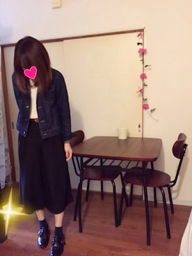 「ジーナシス」｜「アイテム（デニムジャケット）」を使った、❁MEGUMI❁さん（レディース・162cm）の秋コーディネート