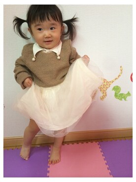 「アイテム（シャツワンピース）」を使った、ririsanさん（キッズ・80cm）の秋コーディネート