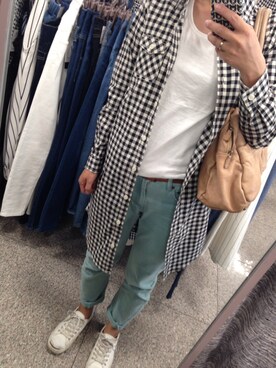 「アイテム（シャツワンピース）」を使った、Saromeさん（レディース・153cm・20代）の春コーディネート