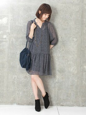 「NANO universe（ナノユニバース）のアイテム（ブーティ）」を使った、nano・universe lady's　STAFFさん（レディース・162cm）の夏コーディネート